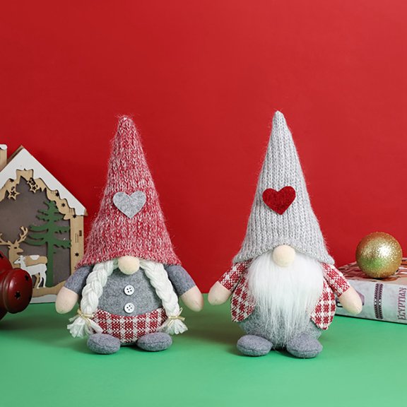 Valentine's Day Gnome with Red Heart,Faceless Doll Couple Decoration,Handmade Elf Dwarf Tomte for Wedding,Home,Gifts,Party Supplies,Tiered Tray Decor