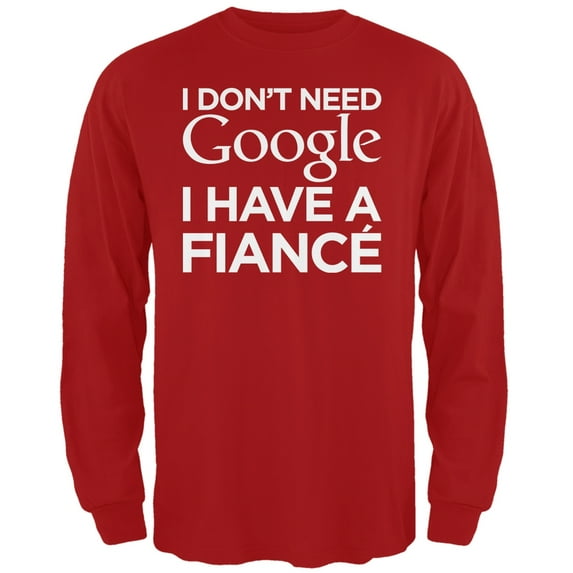 Valentine's Day Google Fiance Red Adult Long Sleeve T-Shirt - 2X-Large