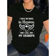thumbnail image 1 of Valentine's Day Grandpa Memorial Angel Heart Graphic Women's Short Sleeve T-Shirt, 1 of 6