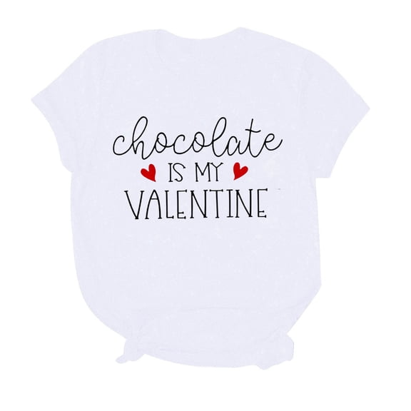 Valentine's Day Graphic T Shirt Casual Crewneck Tee For Women Comfortable Blended Fashion Top