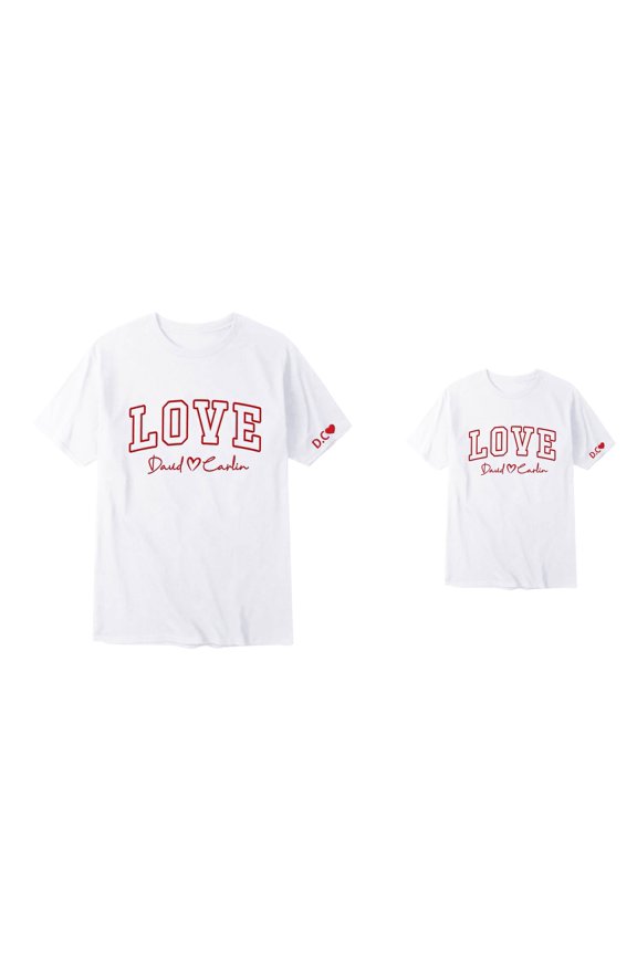 Valentine's Day Graphic Tee for Him & Her, Custom Matching Shirts with Photo Logo Text