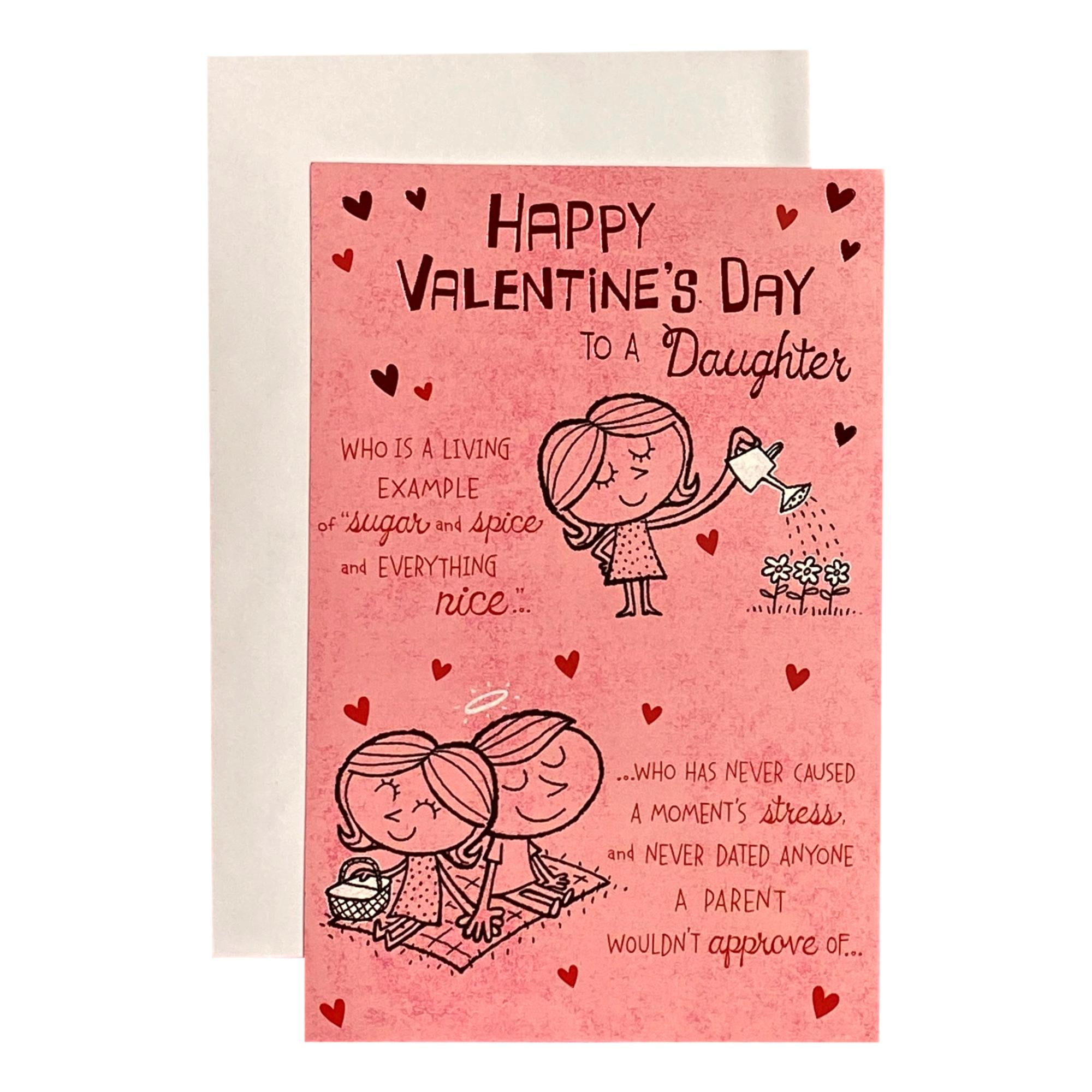 Valentine's Day Greeting Card for Daughter ... Girl, Boy, Hearts ...