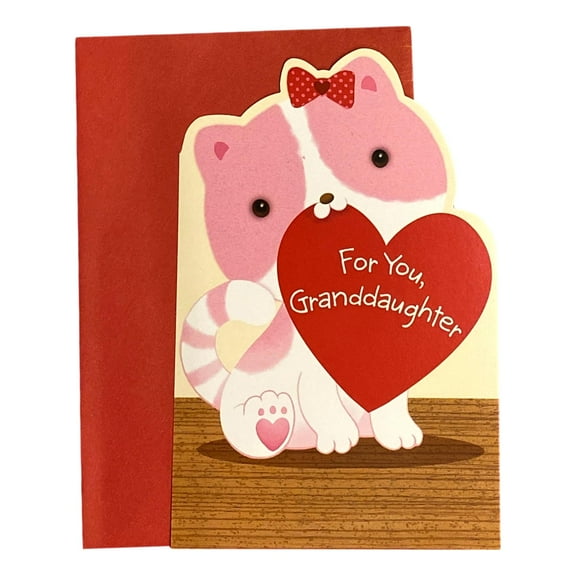 Valentine's Day Greeting Card for Grand daughter - For You, Granddaughter; Cat