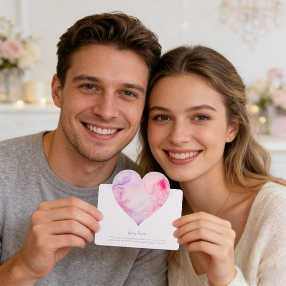 Valentine’s Day Greeting Cards,10 PCS Heart Shaped Blank Cards Bulk Pack, Foldable Holiday Thank You Notes for Coworkers,Employees,Teachers, Students, Friends,Family,Gifts for New Year and Birthday