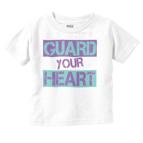 Valentine's Day Guard Your Heart Toddler Boy Girl T Shirt Infant Toddler Brisco Brands 12M