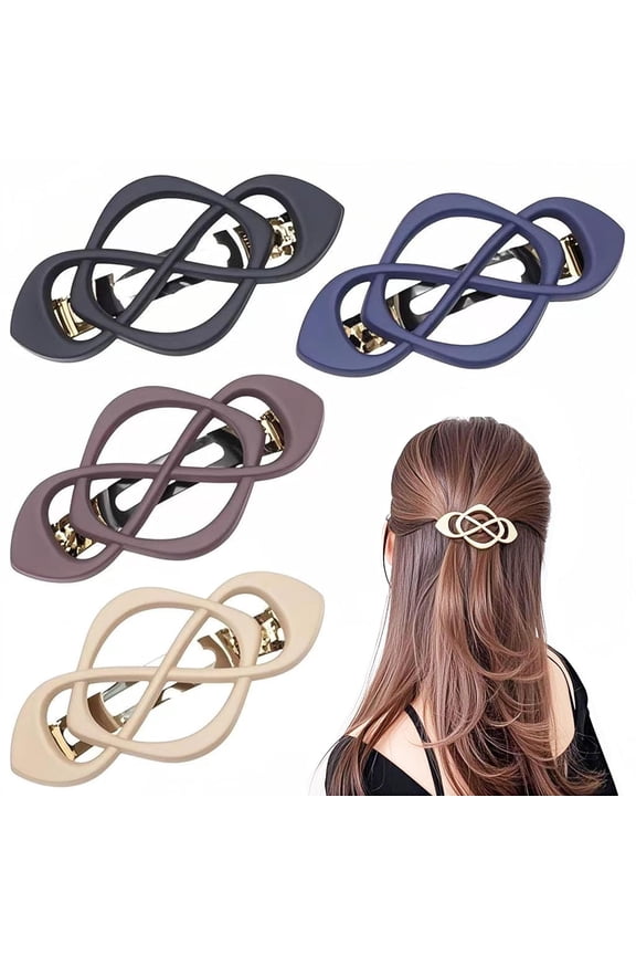 Valentine's Day Hair Clips, 4 Pack Vintage Snap Clips for Thick Hair, Elegant Romantic Hair Accessories, Secure Hold Hair Clips for Her, Girlfriend, Women, Valentine's Gift (Simple & Stylish)