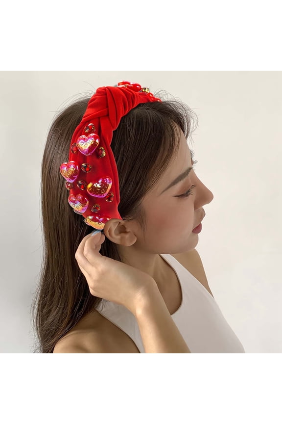 Valentine's Day Hairband for Women Elegant Wide Brim Glazed Hair Accessory Hair Clips Barrettes