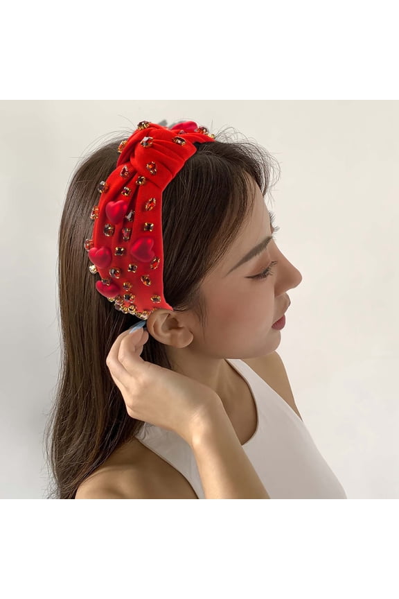 Valentine's Day Hairband for Women Elegant Wide Brim Glazed Hair Accessory Hair Clips Barrettes
