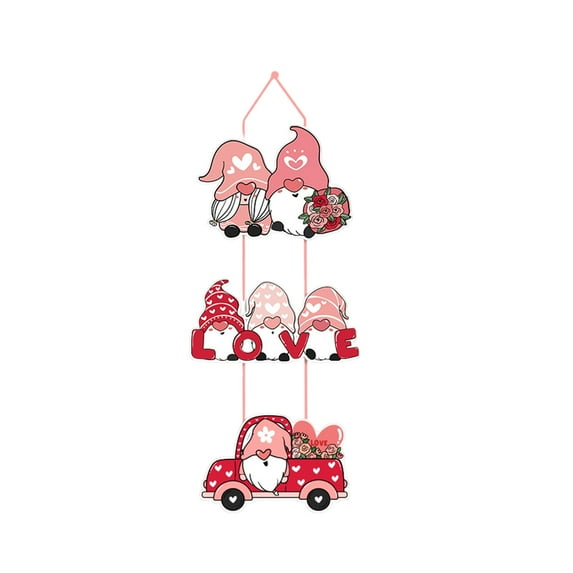 Valentine's Day Hanging Decor Door Sign Heart-shaped Pendant Ornaments for Festive Celebration Indoor Outdoor Anniversary Ornaments