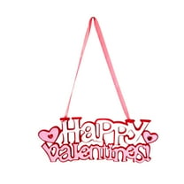 Valentine's Day Hanging Decorations - Happy Valentine's Fabric Heart Garlan, Valentine Red Love Heart Shape Wall Hanging Sign for Home Party Wall Door Romantic Decor