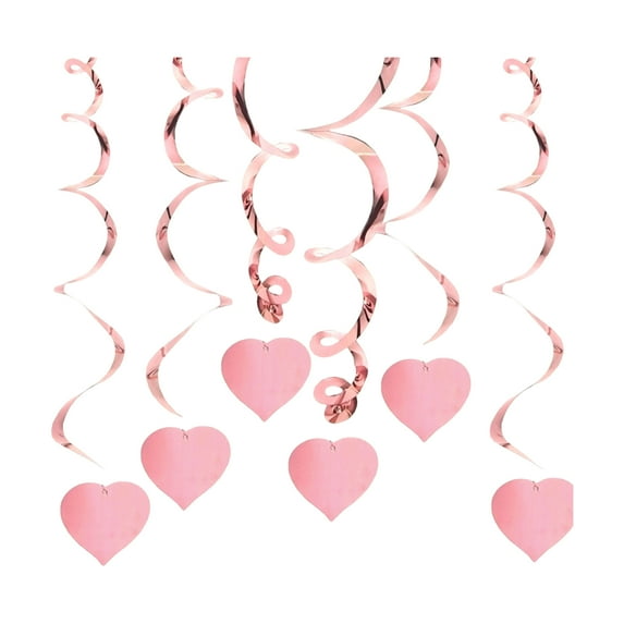 Valentine's Day Hanging Heart Swirl Decorations Ceiling Streamers for Bridal Shower Wedding Anniversary Party Ornament