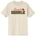 thumbnail image 1 of Valentine's Day Happily Single Crew Neck Short Sleeve Women's Natural T-shirt-Large, 1 of 3