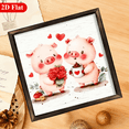 thumbnail image 1 of Valentine's Day Happy Frame Sign Couple Pigs, Heartshaped Chocolate and Coffee, Watercolor Handpainted Style Frame Wall Art Wall Pediments, 1 of 7