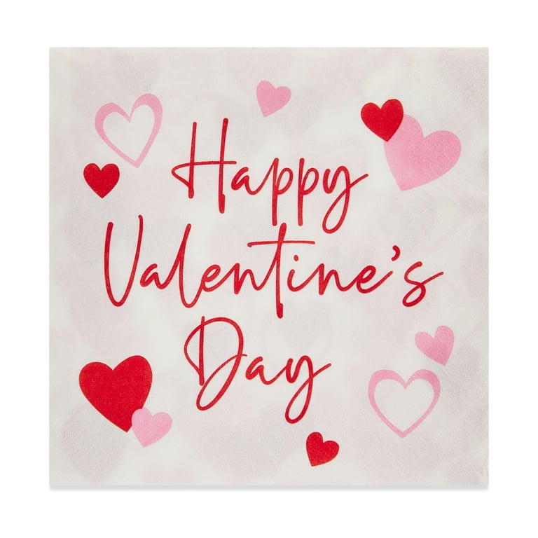 Valentine's Day Happy Valentine's Day Napkins, 6.5, 24 Count, by Way To  Celebrate