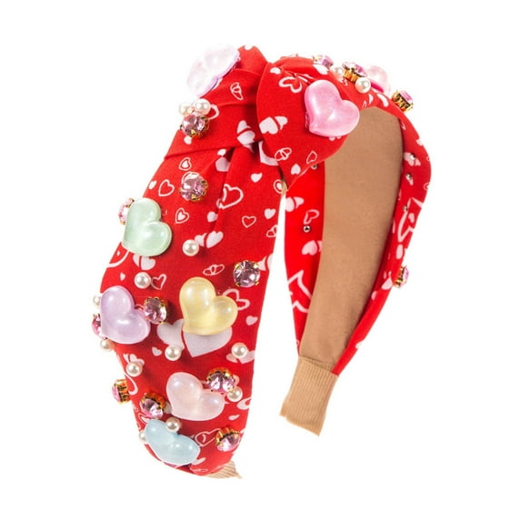 Valentine's Day Headbands for Women Fabric Wide Edge Hair Clips Elegant Ladies Party Hair Accessories Celebration Headpieces