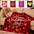 thumbnail image 1 of Valentine's Day Heart Blanket, Flannel Throw Blanket, Cozy Fleece Material, Digital Printing Design, for Bedroom Lounging, Sofa Cuddling, Picnic Cover, 100x130cm, Red, by Ihhxbs, 1 of 9