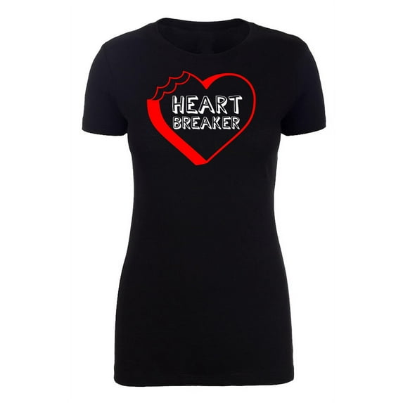 Valentine's Day Heart Breaker Shirt, Woman's T-shirts, Funny Valentine's Shirt - Bitten Heart