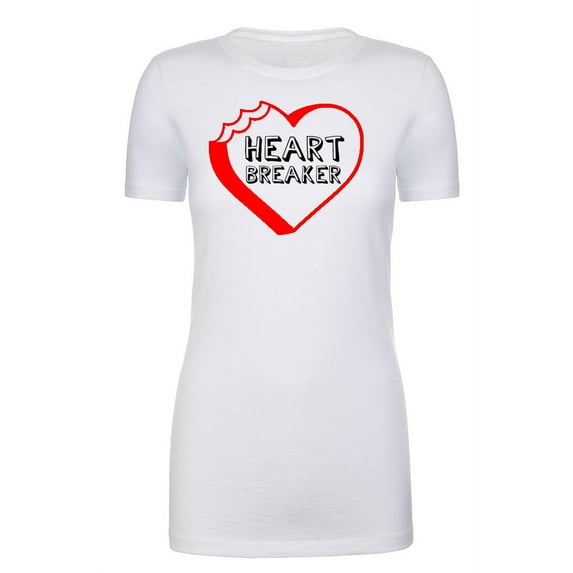 Valentine's Day Heart Breaker Shirt, Woman's T-shirts, Funny Valentine's Shirt - Bitten Heart