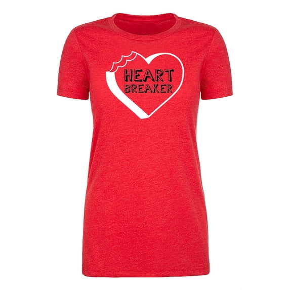 Valentine's Day Heart Breaker Shirt, Woman's T-shirts, Funny Valentine's Shirt - Bitten Heart