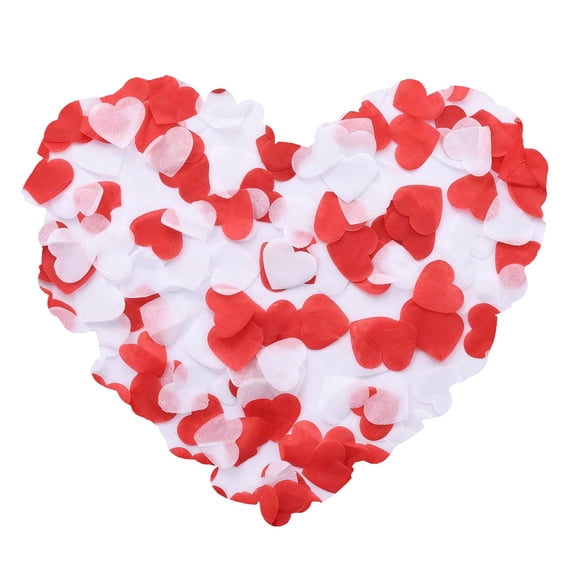 Valentines Day Confetti,Heart Confetti Bulk,Heart Glitter Confetti,Valentine's Day Heart Love Table Decorations,for Anniversary,Wedding Bridal Shower Birthday Party Decorations(Red+White 30g)