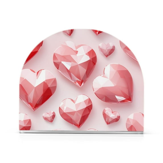 Valentine's Day Heart Diamond Napkin Holder for Table Clear Napkin Stand Paper Holder Acrylic Organizer Dispenser Napkins for Dinner Kitchen Restaurant Room
