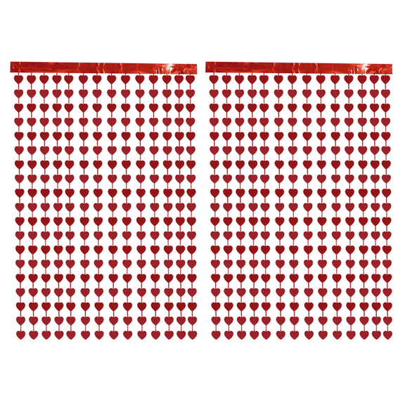 Valentine's Day Heart Foil Curtain, Party Decorations Birthday Gift Backdrop