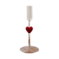 thumbnail image 1 of Valentine's Day Heart Glass Candle Holder Decorations, Romantic High-Foot Candlestick Holder for Dinner Table & Holiday Decor, 1 of 5