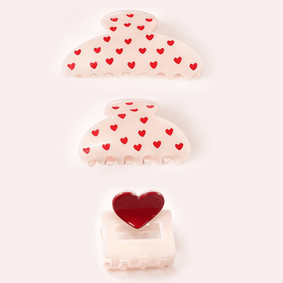 Valentine's Day Heart Hair Clip, High-End Women's Hair Clip, Shark Clip, Versatile Hair Accessory