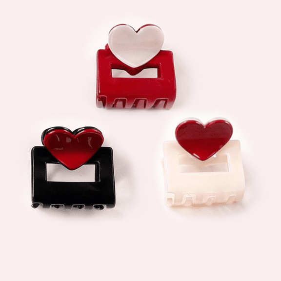 Valentine's Day Heart Hair Clip, High-End Women's Hair Clip, Shark Clip, Versatile Hair Accessory