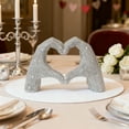 thumbnail image 1 of Valentine's Day Heart Hand Gesture Sculpture Valentine's Day Statues Solid Color Finger Heart Shape Funny Desktop Figurines Love Statue Ornament for Wedding Office Desk Table, 1 of 8