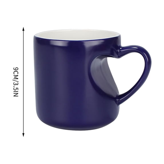 Valentine's Day Heart Handle Alien Couple Mug, Unique Heat Sublimation Design Ceramic Cup, Expressive Gift for Partners Celebrating Love and Affection on Special Romantic Occasions