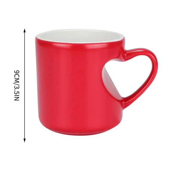 Valentine's Day Heart Handle Alien Couple Mug, Unique Heat Sublimation Design Ceramic Cup, Expressive Gift for Partners Celebrating Love and Affection on Special Romantic Occasions