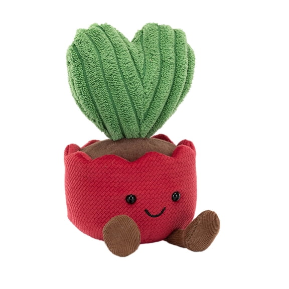 Valentine's Day Heart Leaf Potted Doll - Cute Floral Arrangement Plush Gift, Romantic Botanical Decor for Home, Soft Huggable Companion
