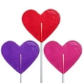 thumbnail image 1 of Valentine's Day Heart Lollipops, 3 Pops, Red, Pink & Purple, 1 of 2