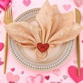 thumbnail image 1 of Valentine's Day Heart Napkin Ring Holder, Alloy Rhinestone Enamel Table Setting Decoration for Wedding Anniversary Romantic Dinner Party Decor, 1 of 6