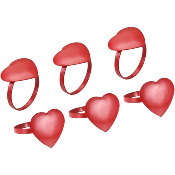 Valentine's Day Heart Napkin Rings Set of 8,Red Heart Napkin Rings Holders Buckle Wedding Valentine's Day Birthday Party Table Decor Rings