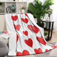 thumbnail image 1 of Valentine's Day Heart Pattern Blanket,Comfortable Soft Flannel Throw Blanket,All Season,Warm Lightweight Blankets for Sofa Bed Couch Living Room Chair,60"x80"(150x200cm), 1 of 3