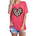 thumbnail image 1 of Valentine's Day Heart Print Casual Short Sleeve T-Shirt for Women Fashionable Holiday Graphic Tee Oversized T-shirts Short Sleeve Crewneck Casual Tops, 1 of 4