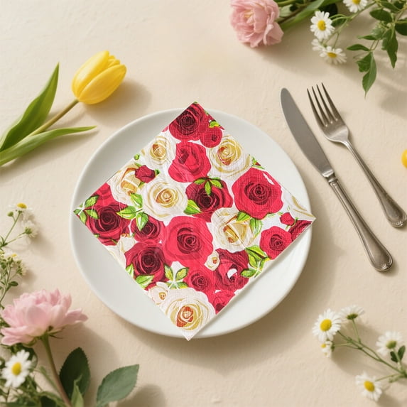 Valentine's Day Heart Print Party Napkins Multicolor Disposable Tissues Romantic Holiday Table Setup Wedding Party Decoration Supplies Christmas Home Decor Atmosphere Enhancement Creative Gift