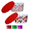 thumbnail image 1 of Valentine's Day Heart-Printed Plastic Food Storage Containers with Lids - Set of 2 for Snacks Cookies Chocolate Candy Box Party Favors Organization Decorations w/Bonus Snoep in Beperkte Oplage, 1 of 7