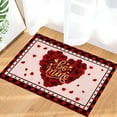 thumbnail image 1 of Valentine's Day Heart-Rose Entrance Mat - Romantic Non-Slip Welcome Doormat, Absorbent Stain-Resistant Rose-Printed Rug, Machine-Washable Soft Decor for Home, Bathroom & Entryway, 15.7*23.6in, D, 1 of 5