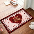 thumbnail image 1 of Valentine's Day Heart Shape Doormat Non Slip Welcome Mat Front Door Rug with Love Rose Pattern Bathroom Kitchen Mat 23.6 x 15.7 Inches, 1 of 5