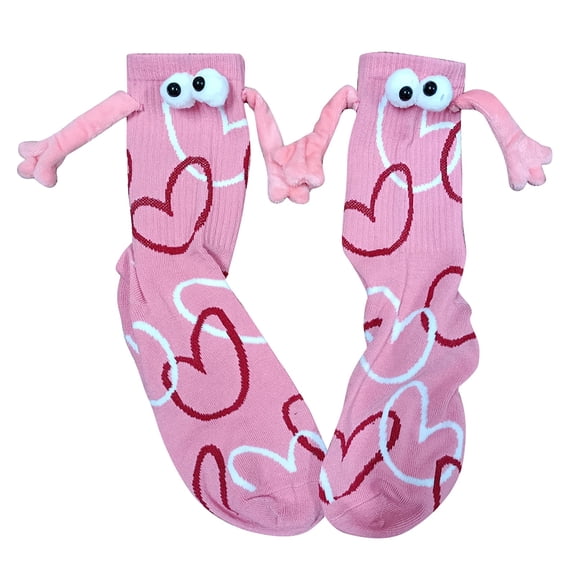 Valentine's Day Heart Shape Pattern Cotton Socks interesting Novelty Holding Socks for Couples Middle Calf Socks