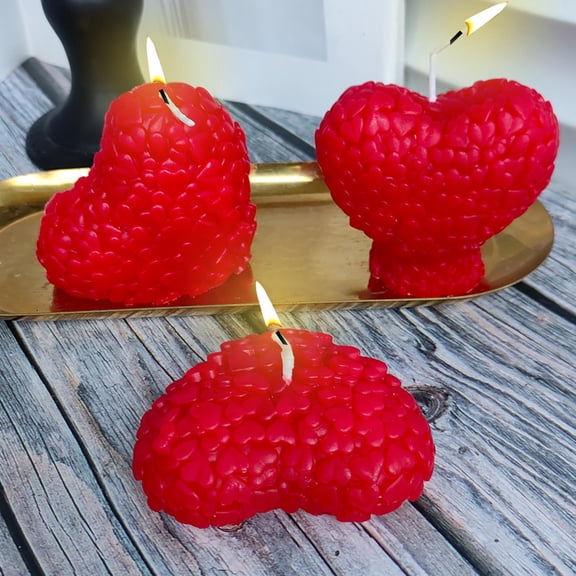 Taicans ‌Valentine's Day Heart-Shaped Aromatherapy Candle - Romantic Rose Scented Home Decor & Gift,Long-Lasting Soy Wax Candle for Couples,Anniversary,Wedding,or Spa Relaxation