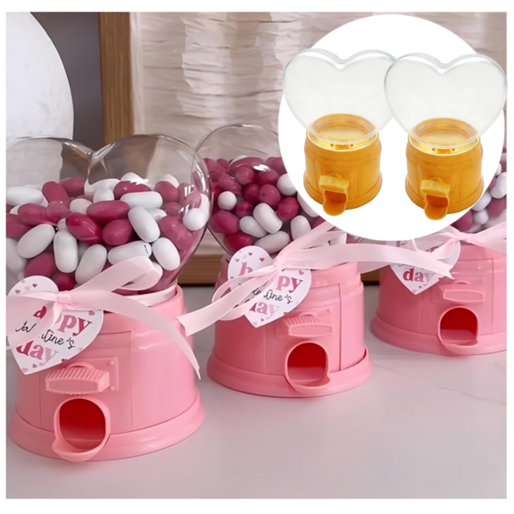 Valentine's Day Heart Shaped Candy Snack Dispenser - 2Pcs(Yellow)💖