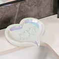 thumbnail image 1 of Valentine's Day Heart Shaped Ceramic Household Soap Box Cute And Waterfree Drains Countertop Storage Soap Box Soap(White), 1 of 6