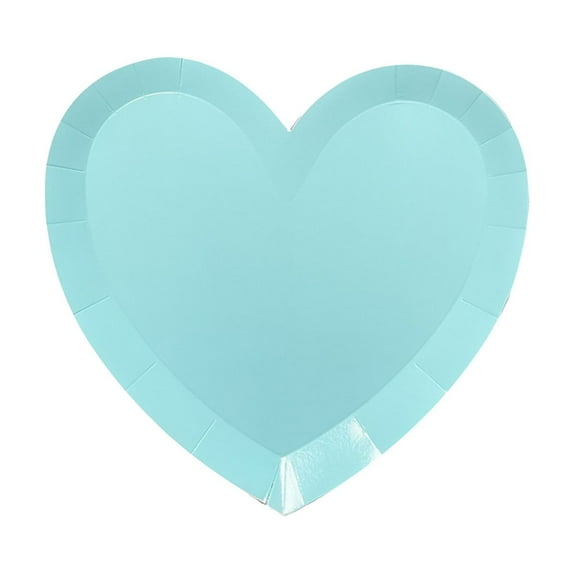 Valentine's Day Heart-Shaped Disposable Paper Plates, 8.86x8.86in Macaron-Color Food Tray Valentine's Decorations for Romantic Dinner & Party Decor