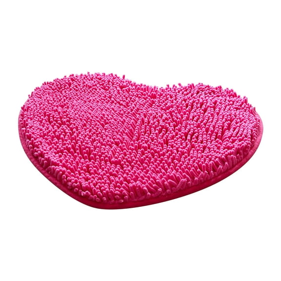 Valentine's Day Heart-Shaped Door Mat Rose Red Non-Slip Mats Rug for Bathroom Livingroom Frontdoor Party Anniversary Decor 20 x 16 in