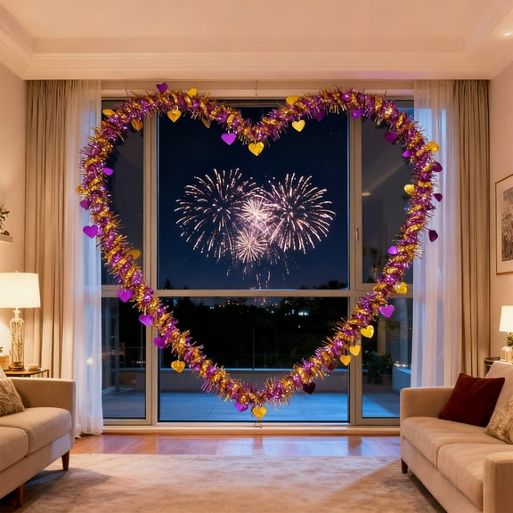 Valentine's Day Heart Shaped Ribbon Streamers, Party Wedding Confetti Decorations, Sparkling Garland for Wall Tree Gift Wrapping and Ambiance