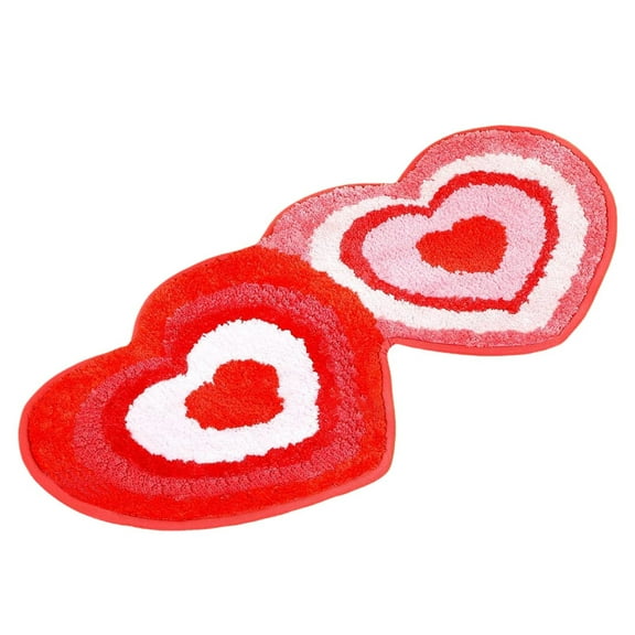 Valentine's Day Heart Shaped Rug Carpet, 23.62*15.75'' Valentine's Day Bathroom Decoration Bathroom Mat Red Bathroom Decoration Washable Heart Shaped Floor And Door Mat Welcome Carpet